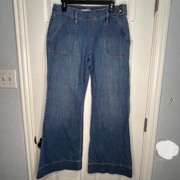 Old Navy Classic Blue Flare Boho Bootcut High Rise Women's Stretch Jeans Sz 12 - Picture 2 of 11